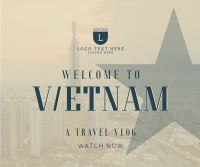 Vietnam Cityscape Travel Vlog Facebook Post Design