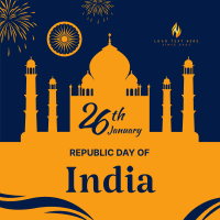 Taj Mahal Republic Day Of India  Instagram post Image Preview