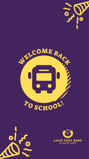 Welcome Back School Bus Instagram story Image Preview