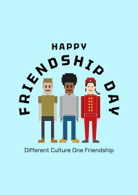 Different Culture One Friendship Poster Design