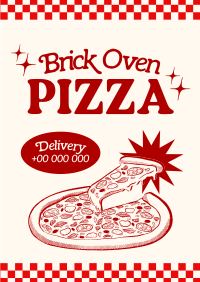 Retro Brick Oven Pizza Poster Image Preview