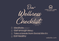 Wellness Checklist Postcard Image Preview