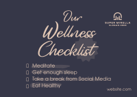 Wellness Checklist Postcard Design