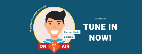 Tune in Now Facebook Cover Design Image Preview