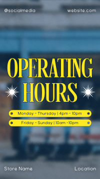 Minimalist Operating Hours Facebook Story Image Preview