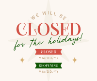 Holiday Closing Badge Facebook post Image Preview