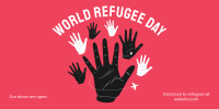 Hand Refugee Twitter Post Design
