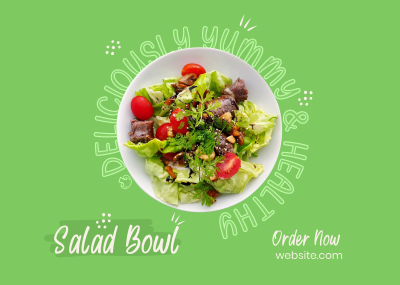 Vegan Salad Bowl Postcard Image Preview