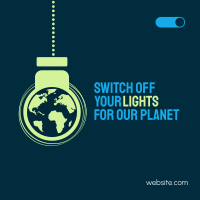 Earth Hour Lights Off Linkedin Post Design