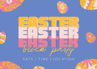 Easter Party Eggs Postcard Image Preview