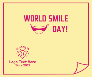World Smile Day Sticky Note Facebook post Image Preview