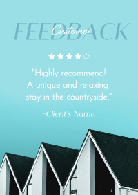 Cozy House Rental Feedback Poster Image Preview