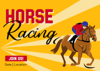 Vintage Horse Racing Postcard Design