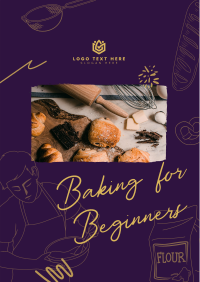 Beginner Baking Class Flyer Design
