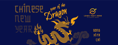 Playful Chinese Dragon Facebook cover Image Preview