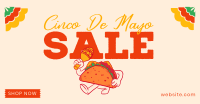 Happy Taco Mascot Sale Facebook Ad Design