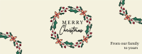Christmas Wreath Greeting Facebook Cover Design