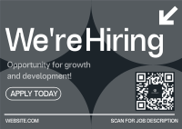 Simple We’re Hiring Postcard Design