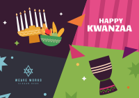 Colorful Kwanzaa Postcard Image Preview