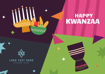 Colorful Kwanzaa Postcard Image Preview