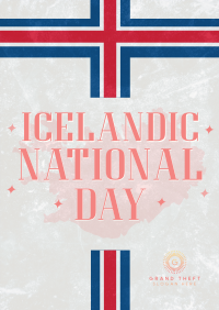 Sparkly Icelandic National Day Poster Image Preview