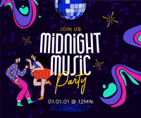 Midnight Music Party Facebook Post Design