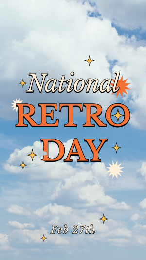 National Retro Day Clouds Instagram story Image Preview