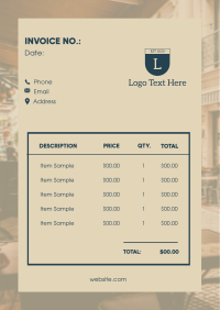 Minimalist Cafe Box Invoice Image Preview