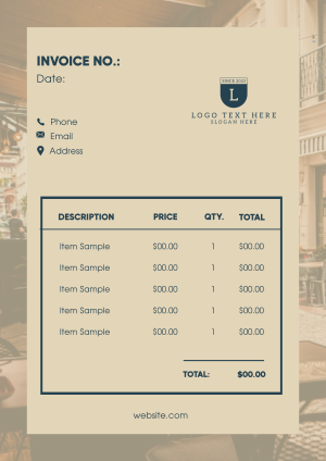 Minimalist Cafe Box Invoice Image Preview