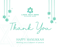 Simple Hanukkah Greeting Thank You Card Design
