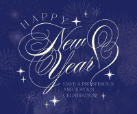 Elegant New Year Greeting Facebook Post Design
