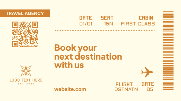 Plane Ticket Facebook Event Cover Design Image Preview