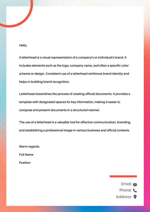 Circle Gradient Letterhead Design Image Preview