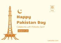 Happy Pakistan Day Postcard Design