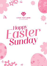 Flowery Easter Poster Design