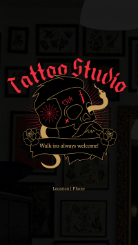Skull Snake Tattoo Facebook Story Design