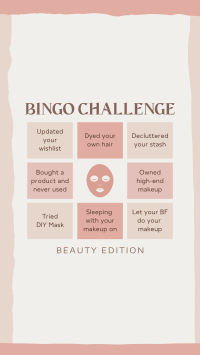 Beauty Bingo Challenge Facebook Story Design