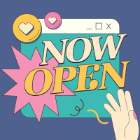 Retro Now Open Instagram post Image Preview