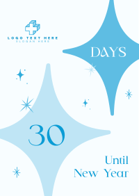 Sparkly New Year Countdown Flyer Design