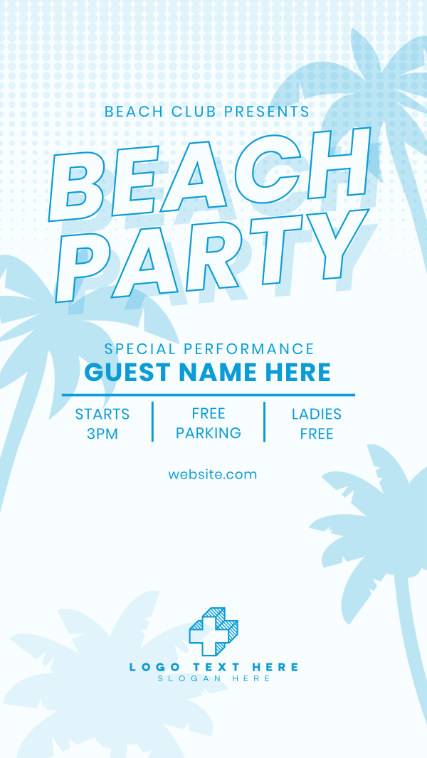 Beach Club Party Instagram Story Design Image Preview