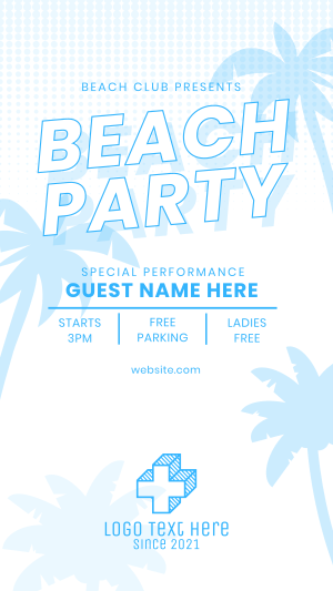 Beach Club Party Instagram story