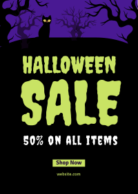 Spooky Midnight Sale Poster Design