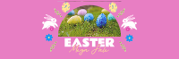 Cute Easter Bunny Twitter header (cover) Image Preview