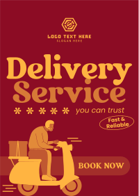 Retro Courier Service Flyer Design