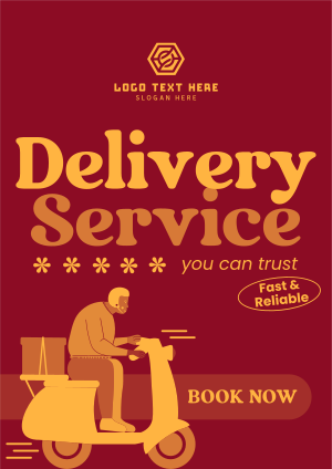 Retro Courier Service Flyer Image Preview