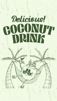 Coconut Drink Mascot Instagram Story Design