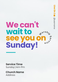 Colorful Sunday Service Poster Design