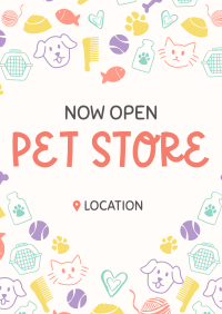 Pet Store Now Open Poster Design