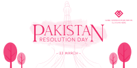 Pakistan Day Landmark Twitter Post Design