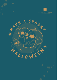 Halloween Skulls Greeting Flyer Image Preview